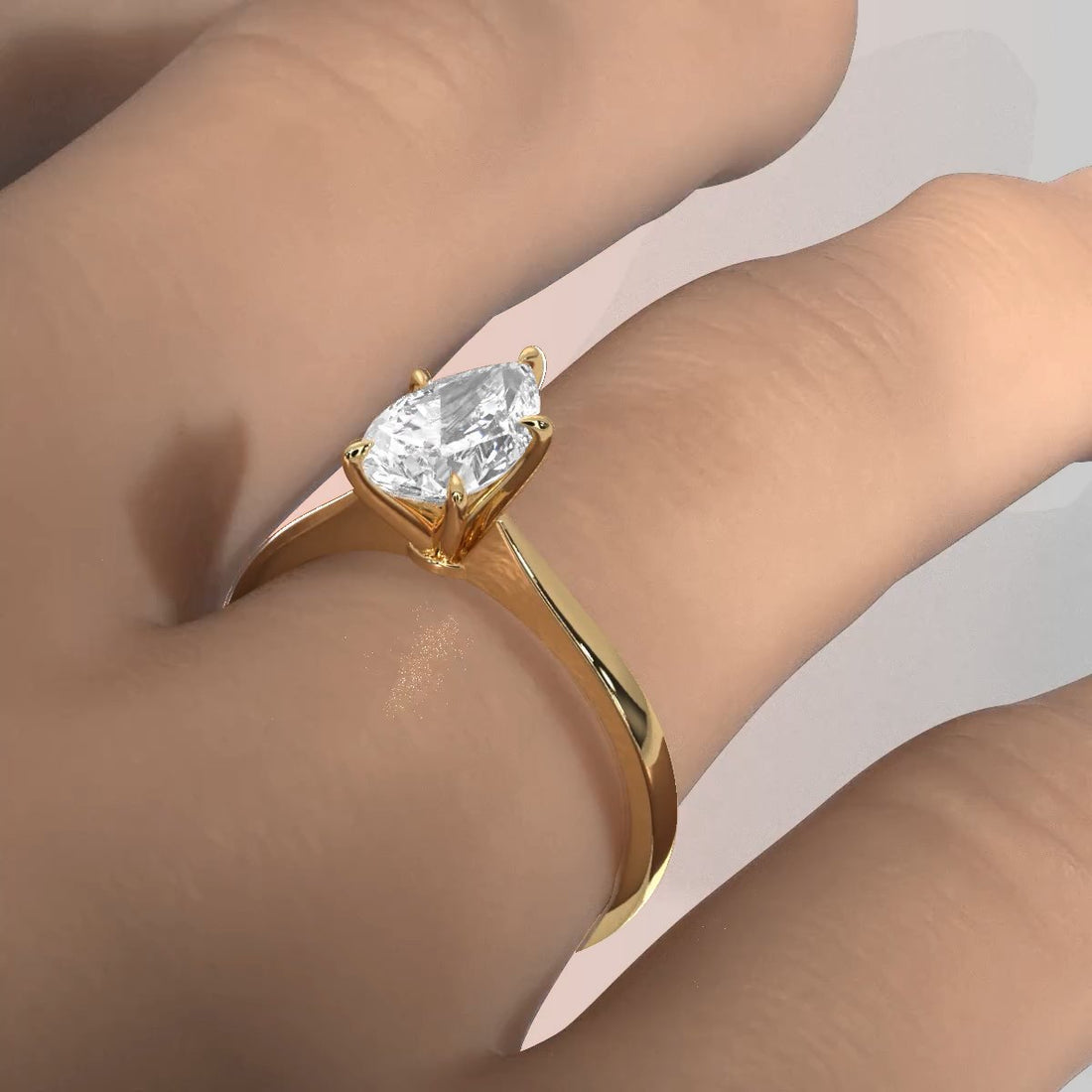 3g Lab Grown Diamond Tapper Solitaire IGI Certified Engagement Ring Setting 2mm 1.00 Ctw.