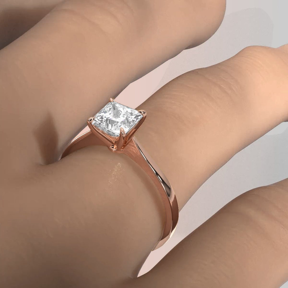 3g Lab Grown Diamond Tapper Solitaire IGI Certified Engagement Ring Setting 2mm 1.00 Ctw.