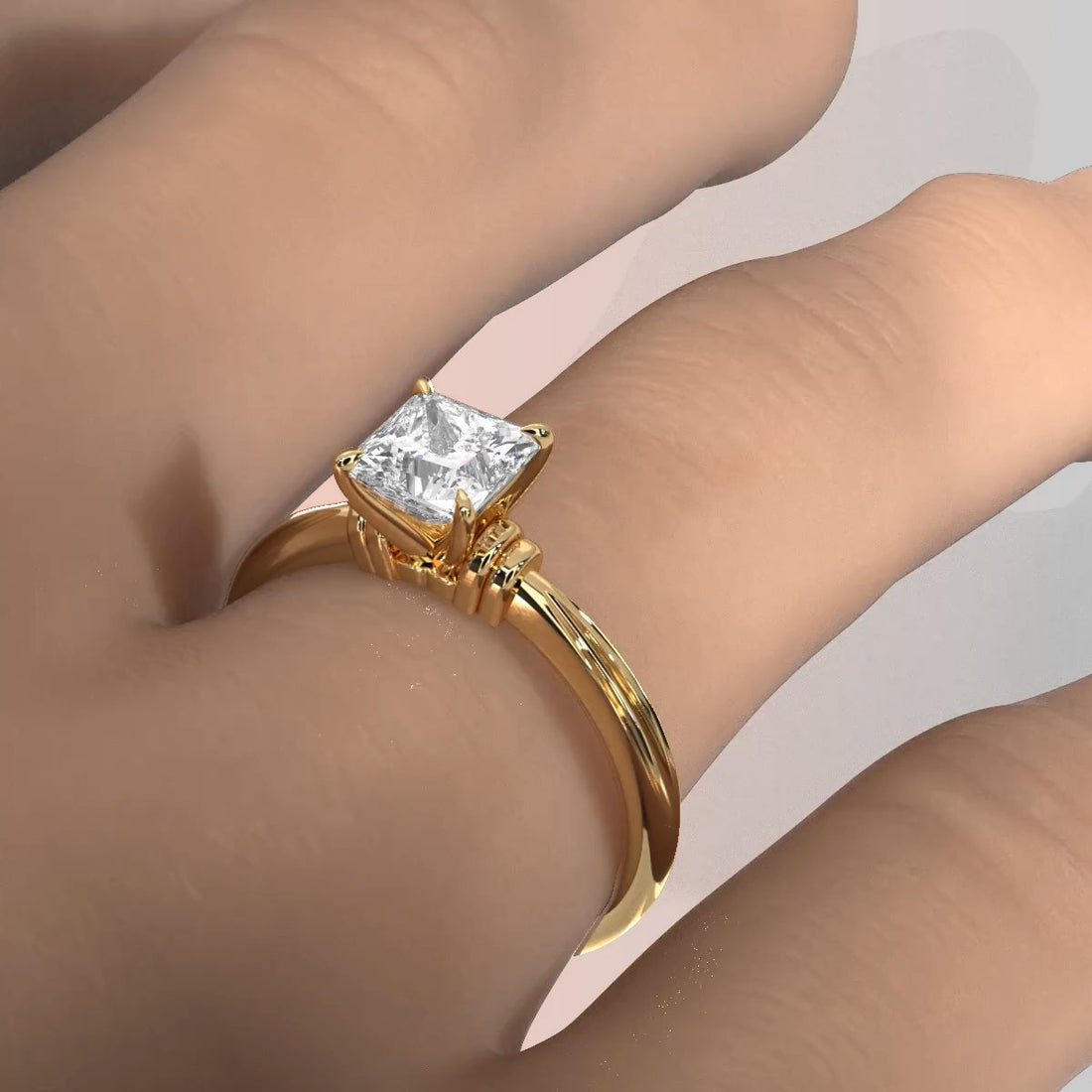 4.2g Ridged Solitaire Prong Set Lab Grown Diamond Engagement Ring IGI Certified 2.6mm 1.00 Ctw.