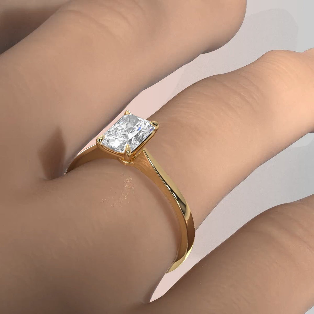 3g Lab Grown Diamond Tapper Solitaire IGI Certified Engagement Ring Setting 2mm 1.00 Ctw.