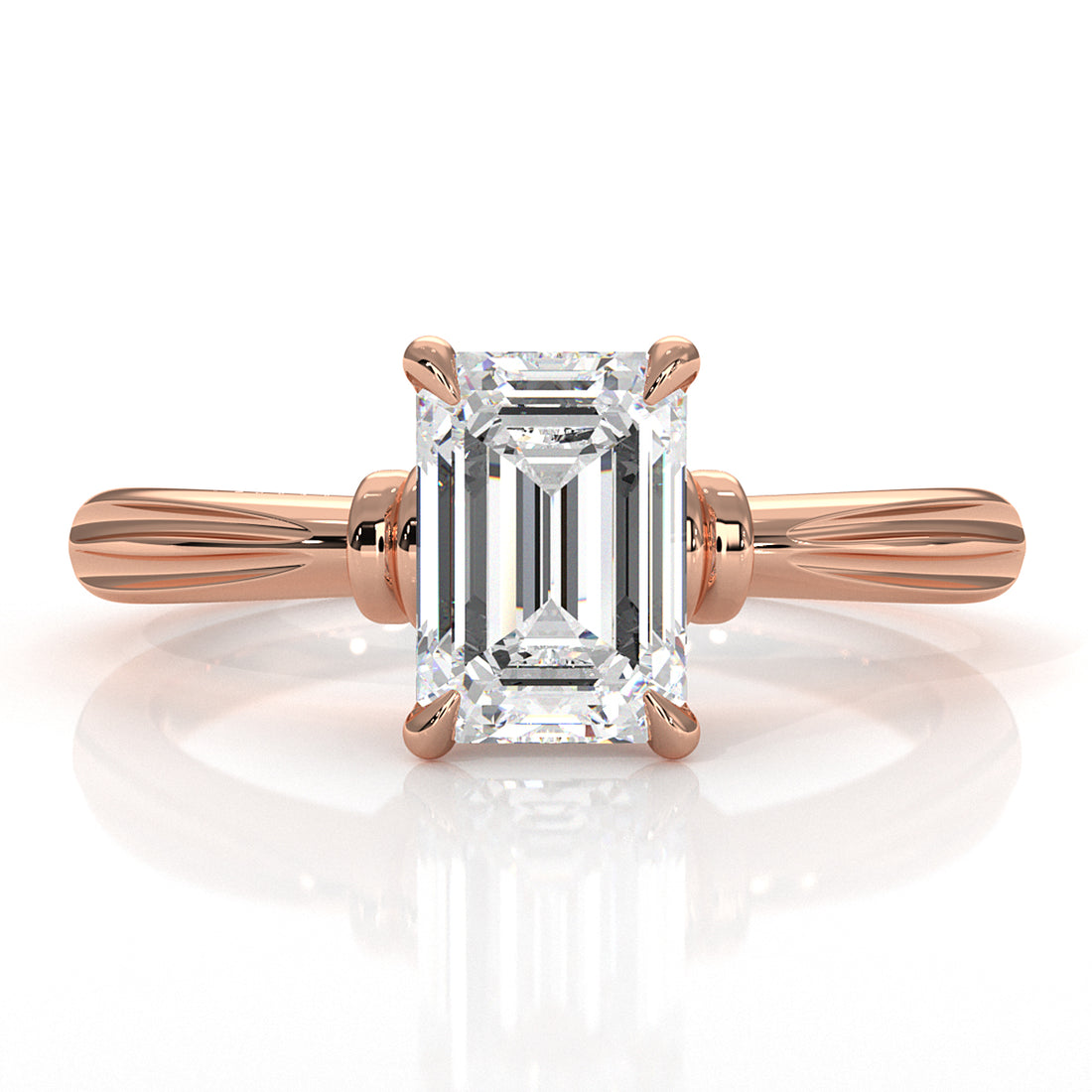 4.2g Ridged Solitaire Prong Set Lab Grown Diamond Engagement Ring IGI Certified 2.6mm 1.00 Ctw.