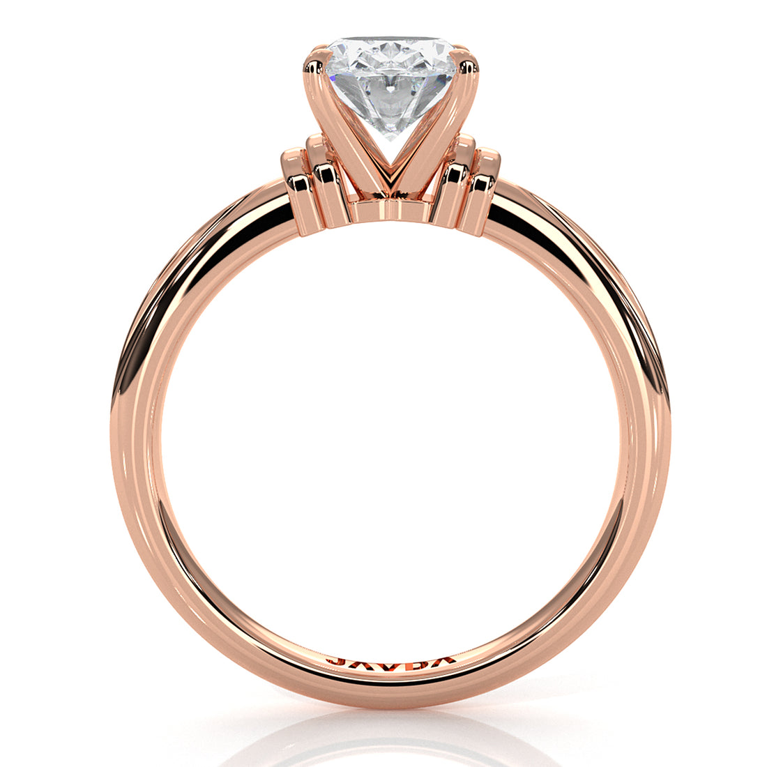 4.2g Ridged Solitaire Prong Set Lab Grown Diamond Engagement Ring IGI Certified 2.6mm 1.00 Ctw.