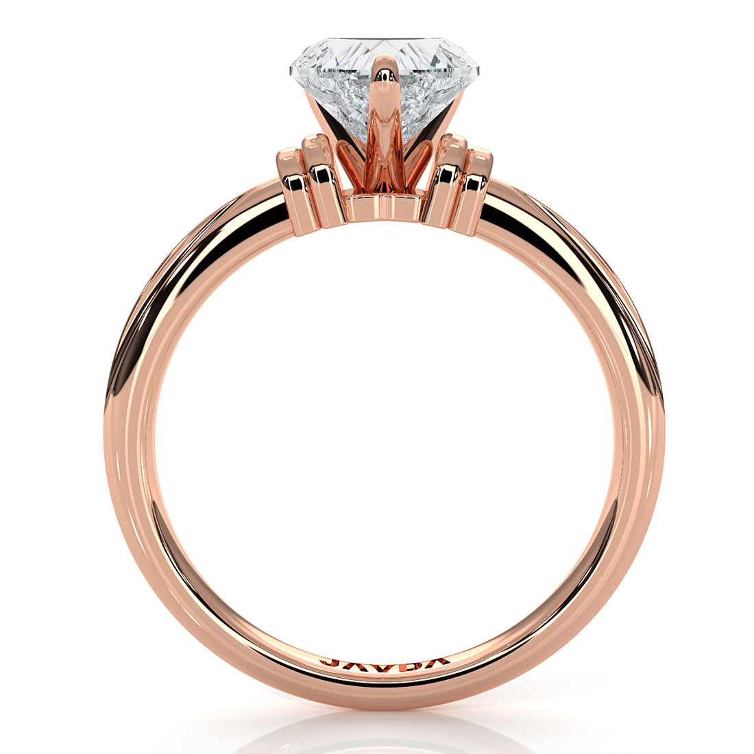 4.2g Ridged Solitaire Prong Set Lab Grown Diamond Engagement Ring IGI Certified 2.6mm 1.00 Ctw.