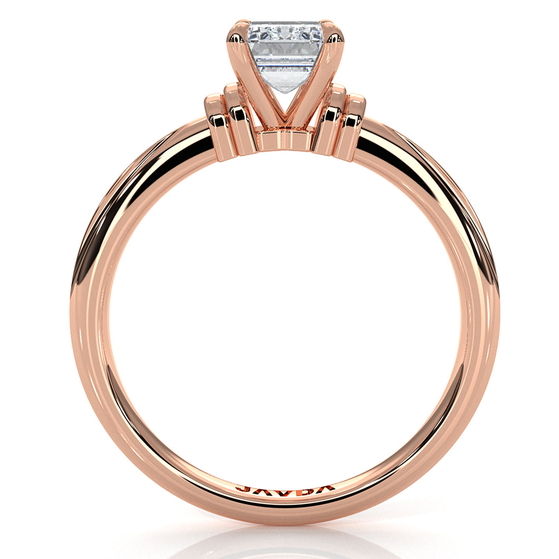 4.2g Ridged Solitaire Prong Set Lab Grown Diamond Engagement Ring IGI Certified 2.6mm 1.00 Ctw.