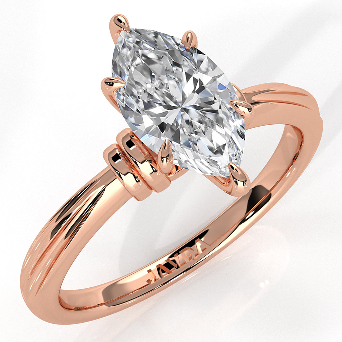 4.2g Ridged Solitaire Prong Set Lab Grown Diamond Engagement Ring IGI Certified 2.6mm 1.00 Ctw.