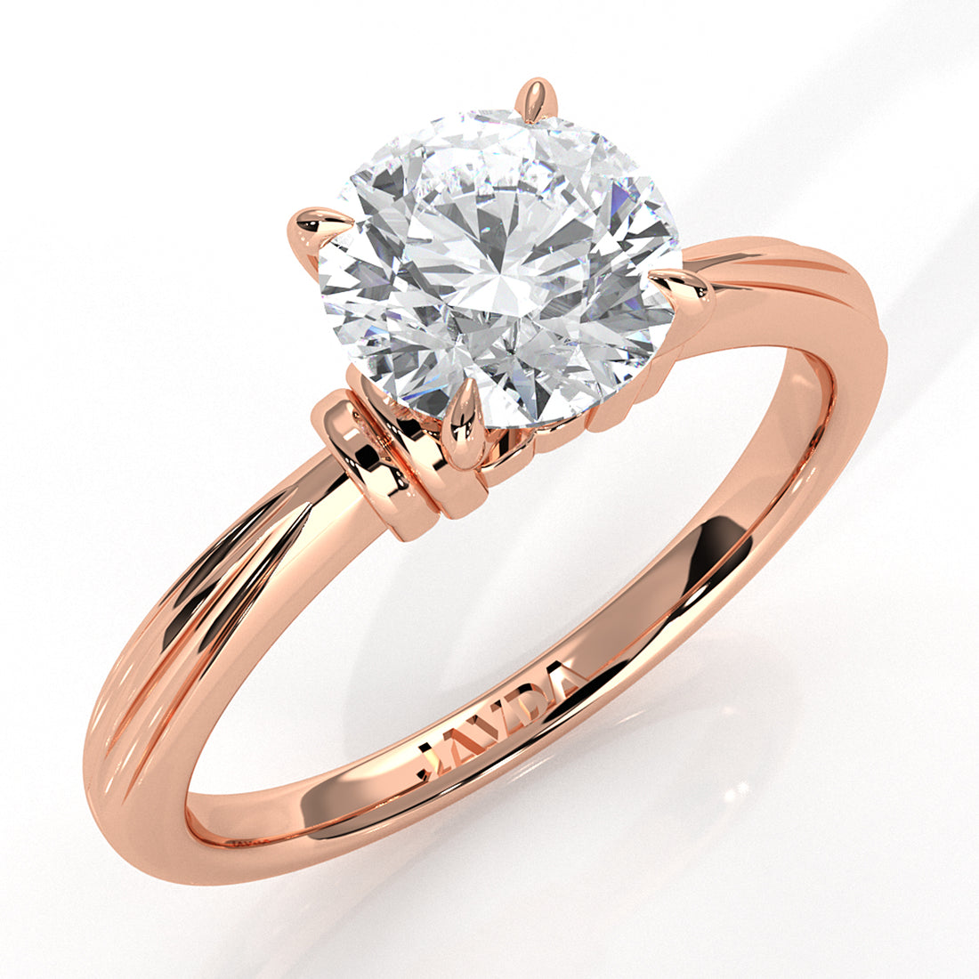 4.2g Ridged Solitaire Prong Set Lab Grown Diamond Engagement Ring IGI Certified 2.6mm 1.00 Ctw.