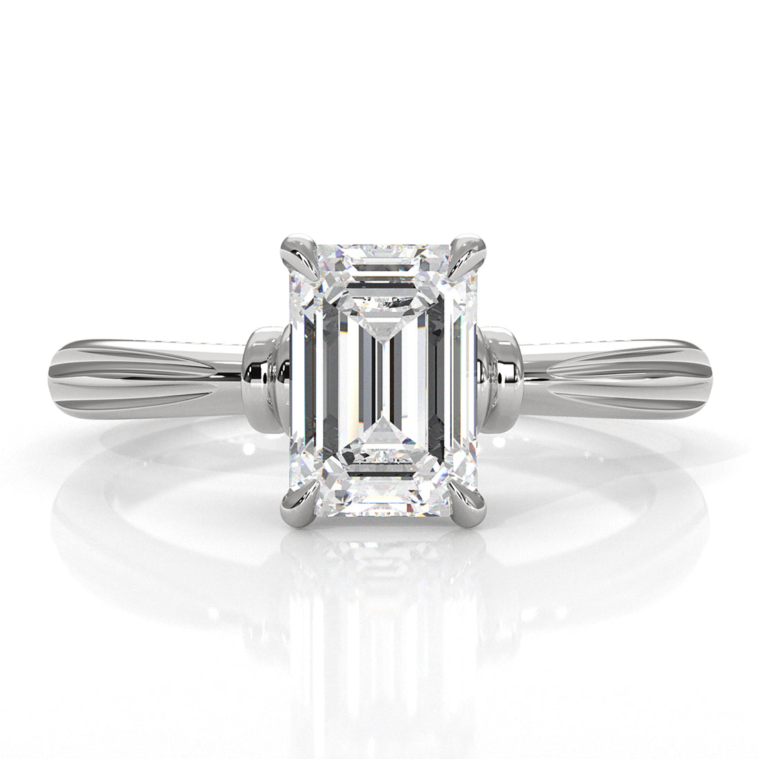 4.2g Ridged Solitaire Prong Set Lab Grown Diamond Engagement Ring IGI Certified 2.6mm 1.00 Ctw.