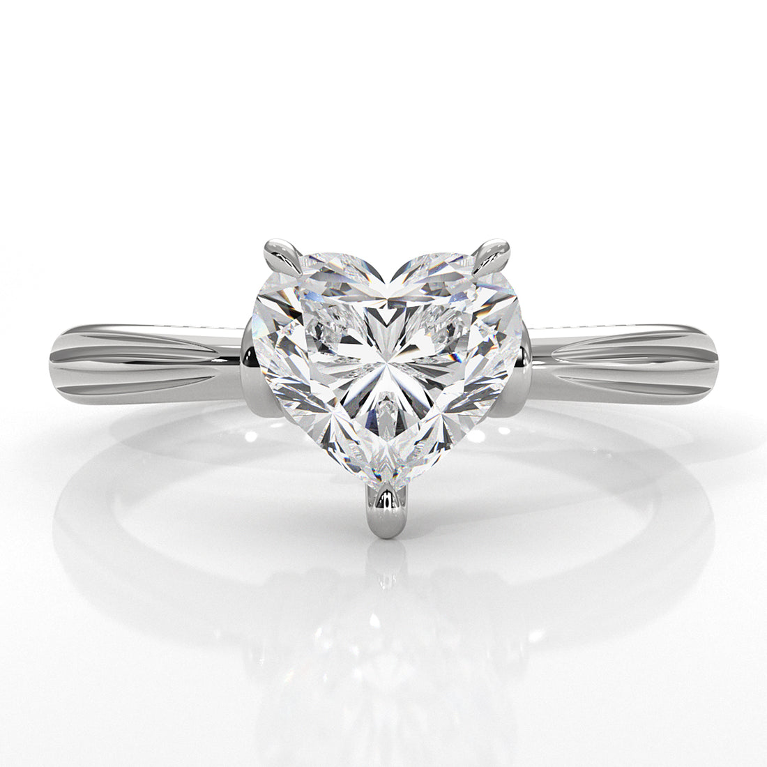 4.2g Ridged Solitaire Prong Set Lab Grown Diamond Engagement Ring IGI Certified 2.6mm 1.00 Ctw.