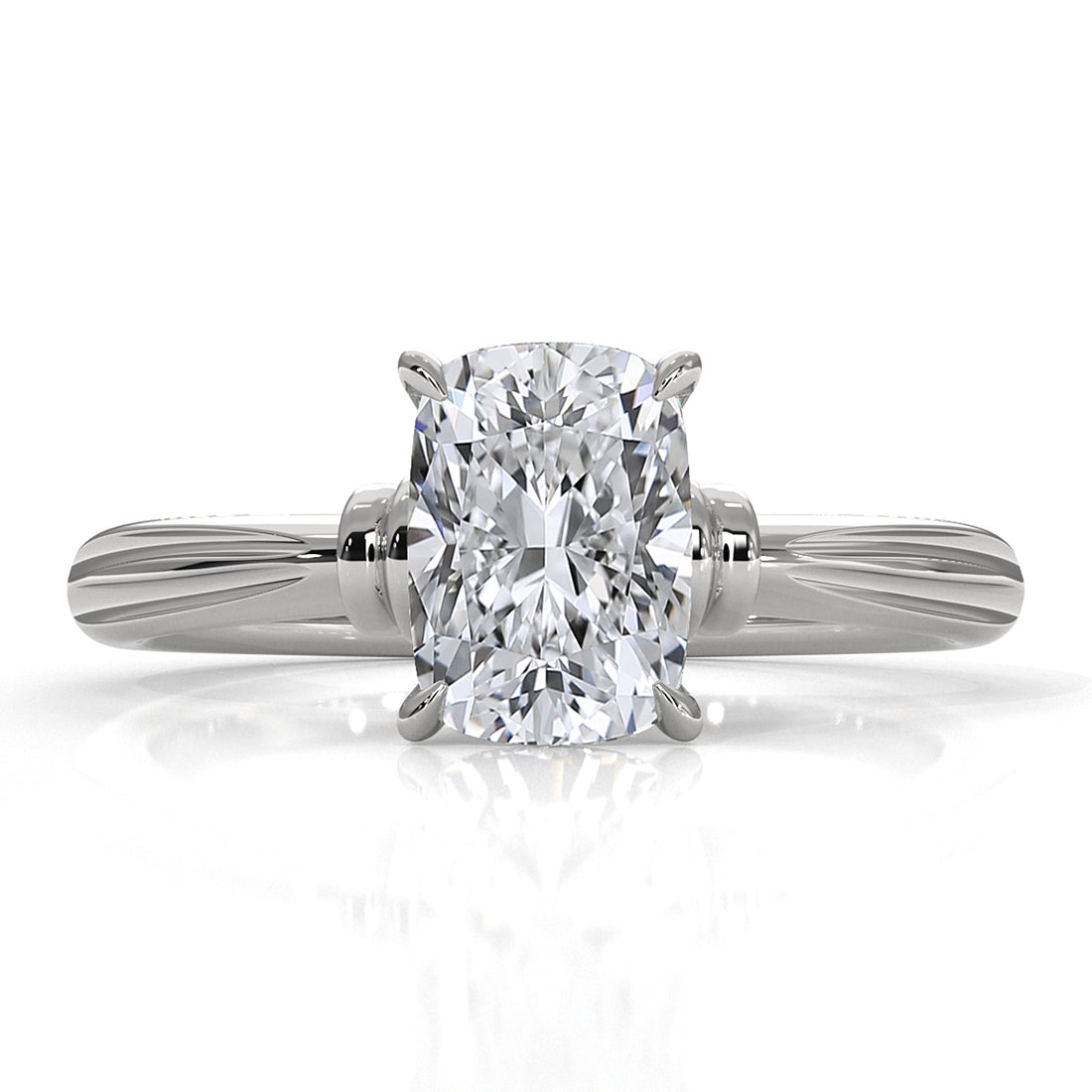 4.2g Ridged Solitaire Prong Set Lab Grown Diamond Engagement Ring IGI Certified 2.6mm 1.00 Ctw.