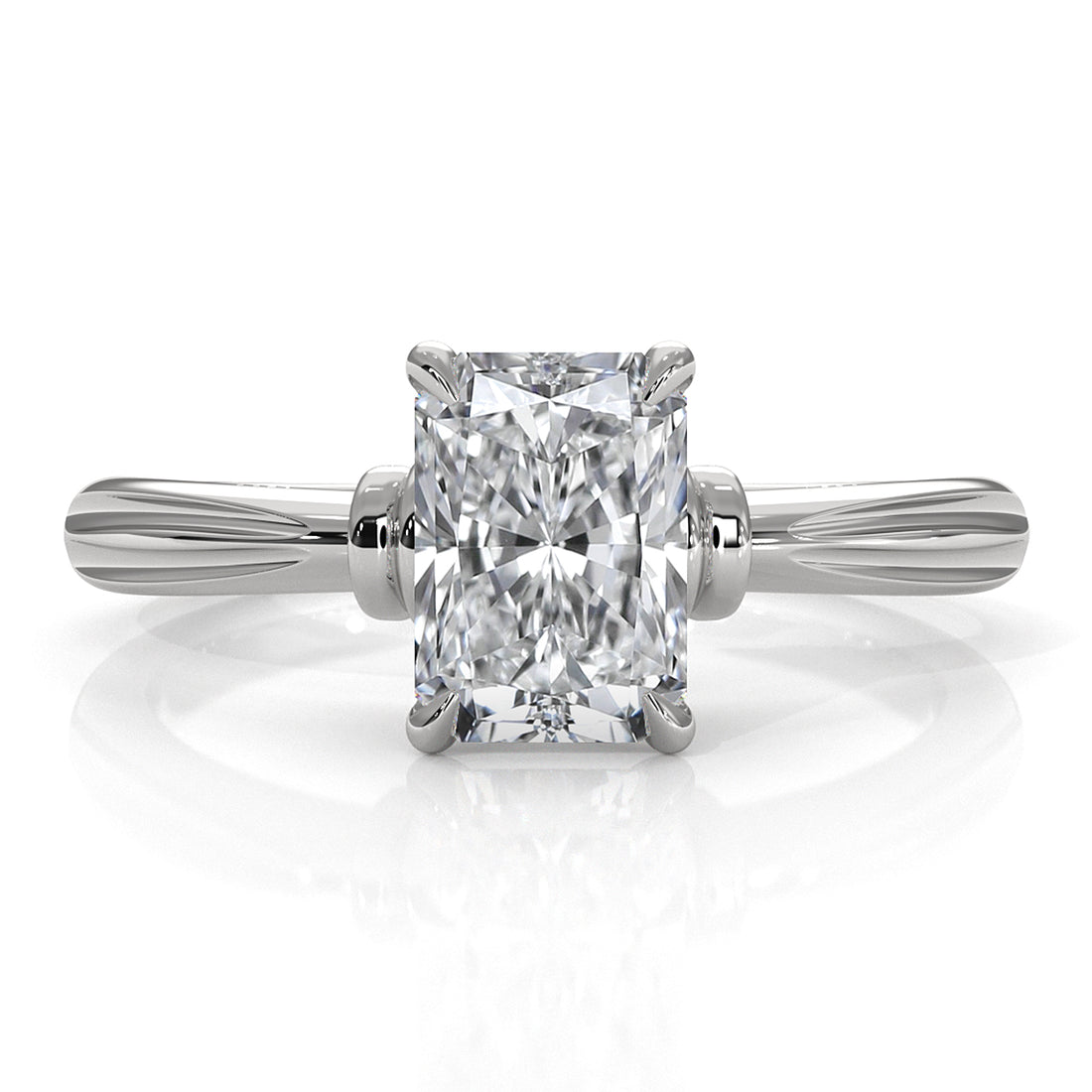 4.2g Ridged Solitaire Prong Set Lab Grown Diamond Engagement Ring IGI Certified 2.6mm 1.00 Ctw.