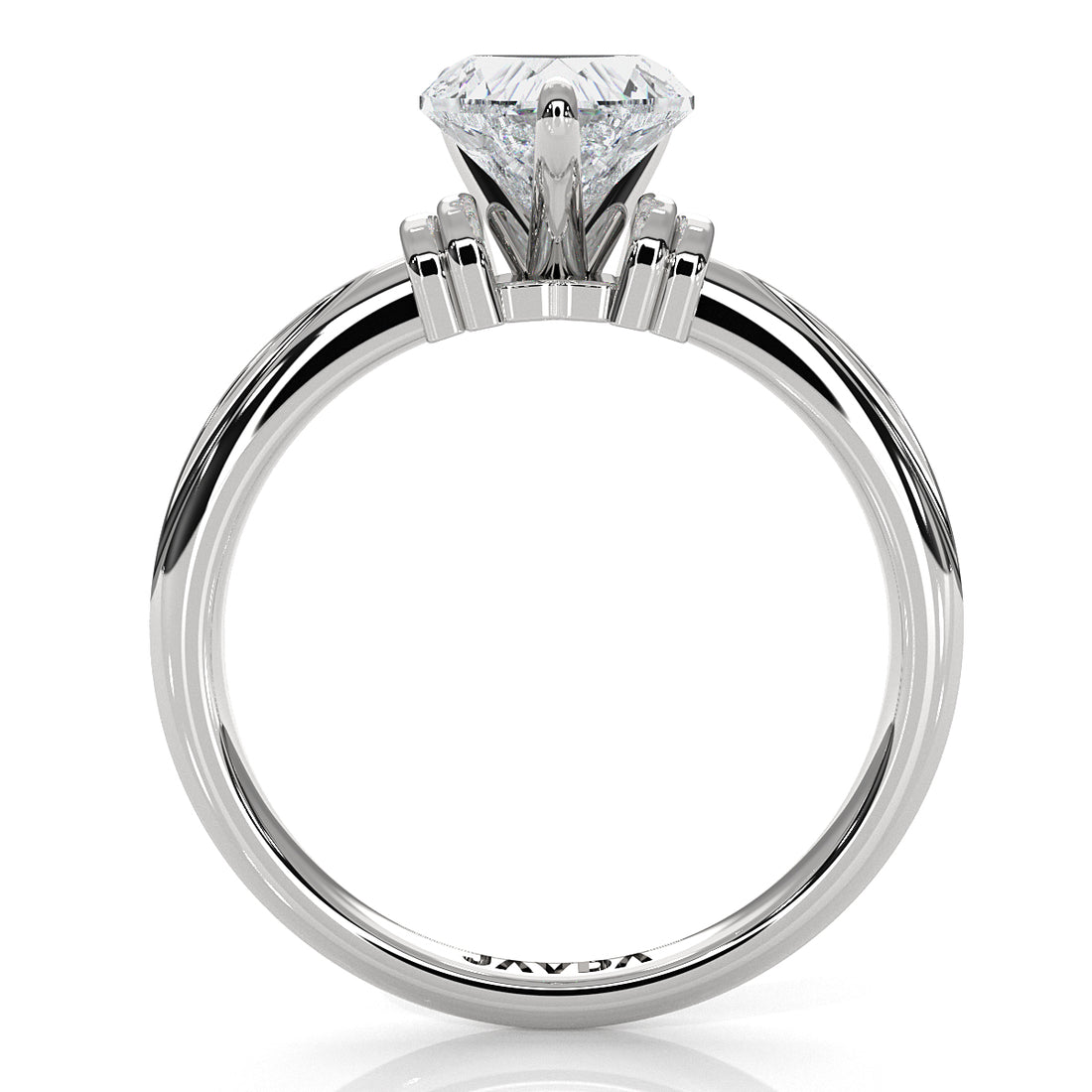 4.2g Ridged Solitaire Prong Set Lab Grown Diamond Engagement Ring IGI Certified 2.6mm 1.00 Ctw.