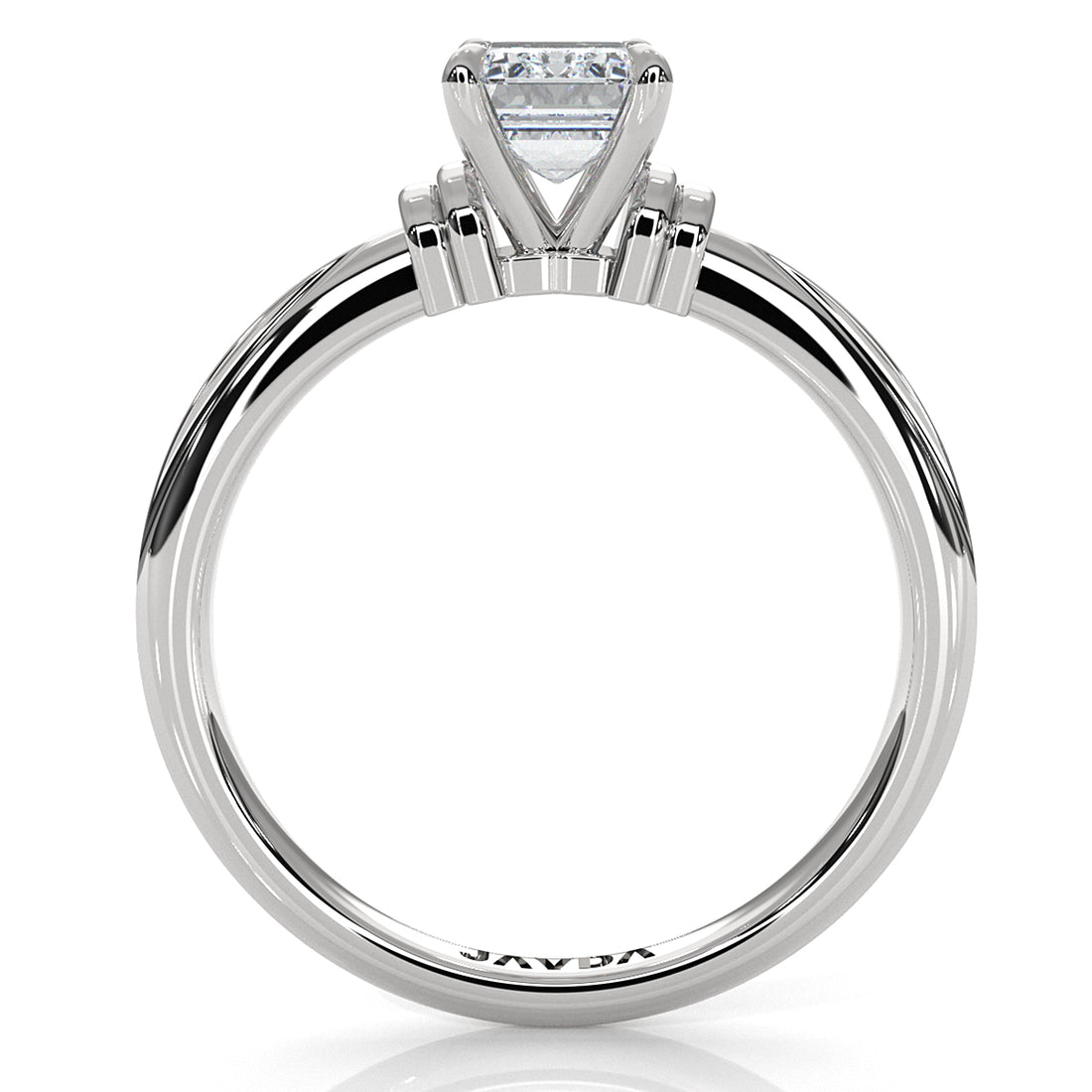 4.2g Ridged Solitaire Prong Set Lab Grown Diamond Engagement Ring IGI Certified 2.6mm 1.00 Ctw.