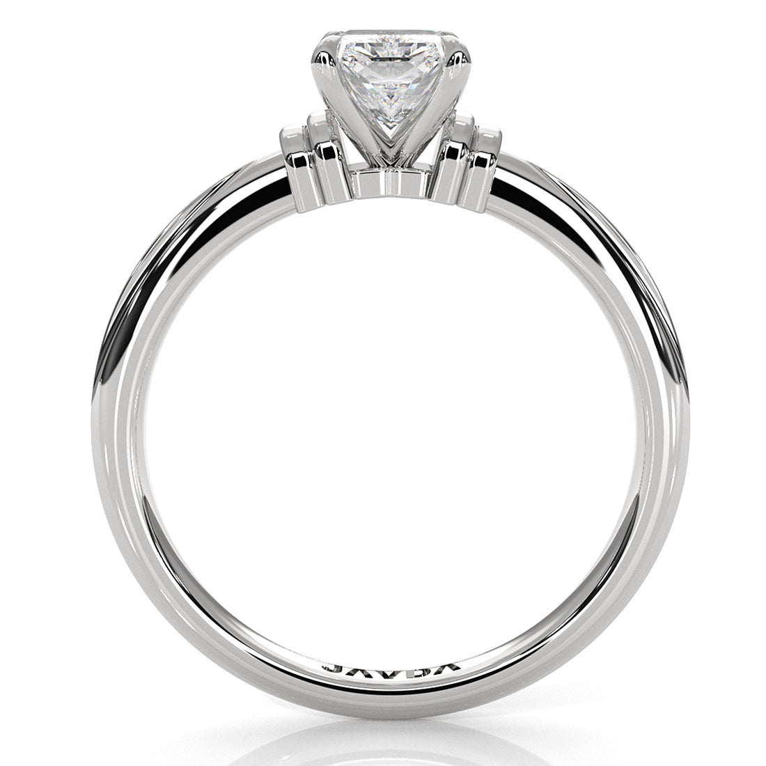 4.2g Ridged Solitaire Prong Set Lab Grown Diamond Engagement Ring IGI Certified 2.6mm 1.00 Ctw.