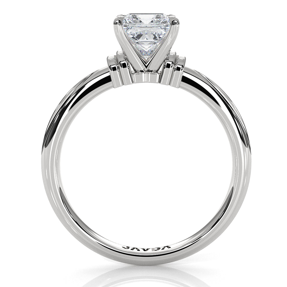 4.2g Ridged Solitaire Prong Set Lab Grown Diamond Engagement Ring IGI Certified 2.6mm 1.00 Ctw.
