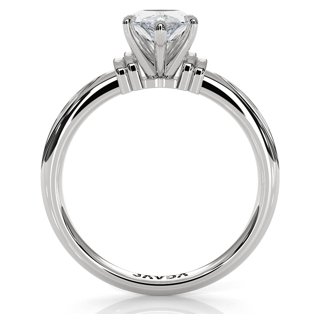 4.2g Ridged Solitaire Prong Set Lab Grown Diamond Engagement Ring IGI Certified 2.6mm 1.00 Ctw.