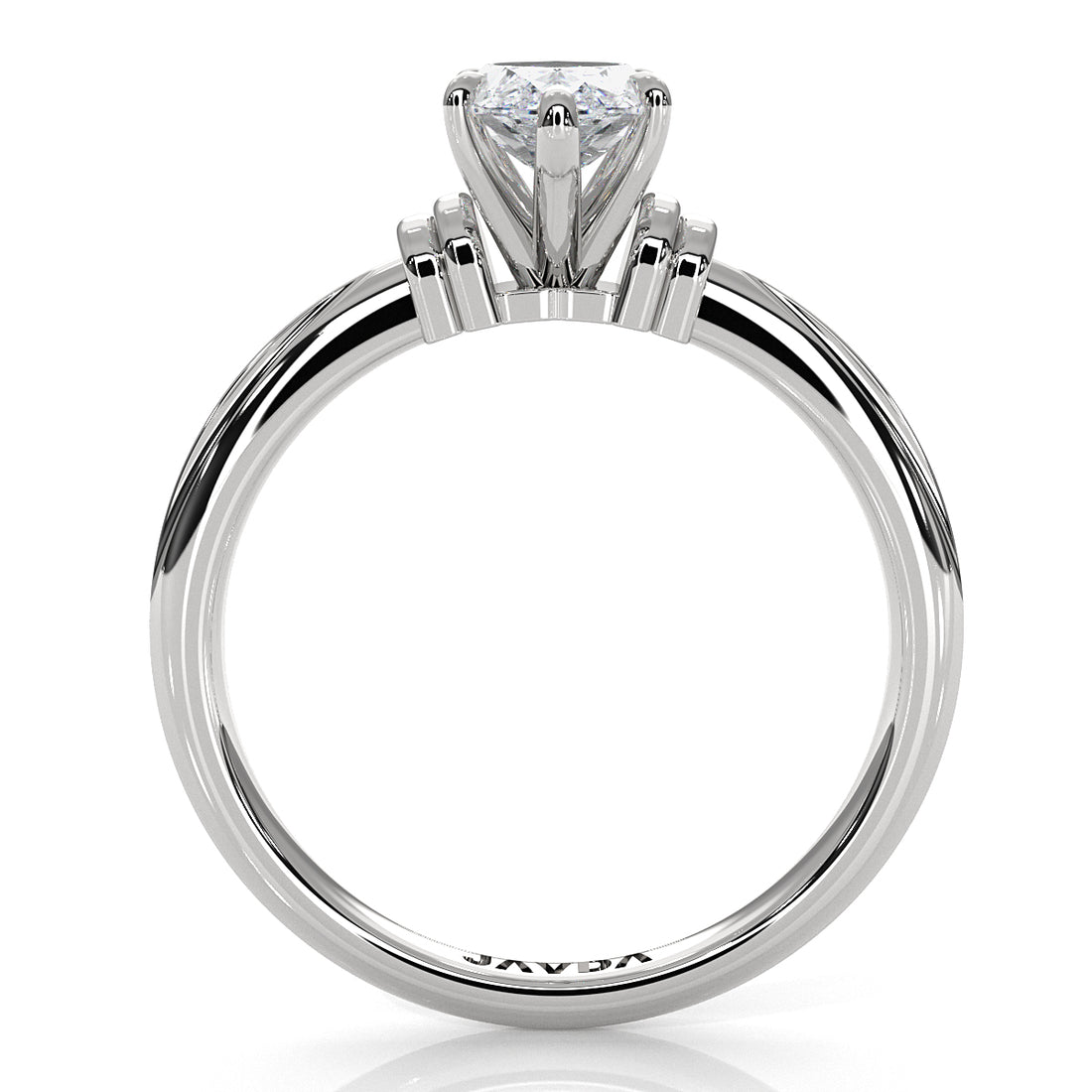 4.2g Ridged Solitaire Prong Set Lab Grown Diamond Engagement Ring IGI Certified 2.6mm 1.00 Ctw.