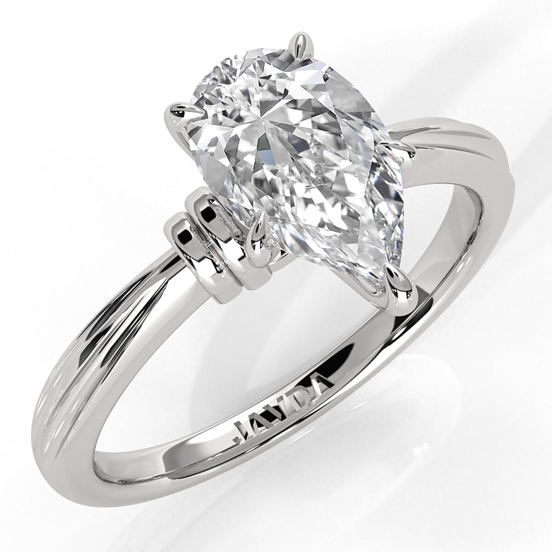 4.2g Ridged Solitaire Prong Set Lab Grown Diamond Engagement Ring IGI Certified 2.6mm 1.00 Ctw.