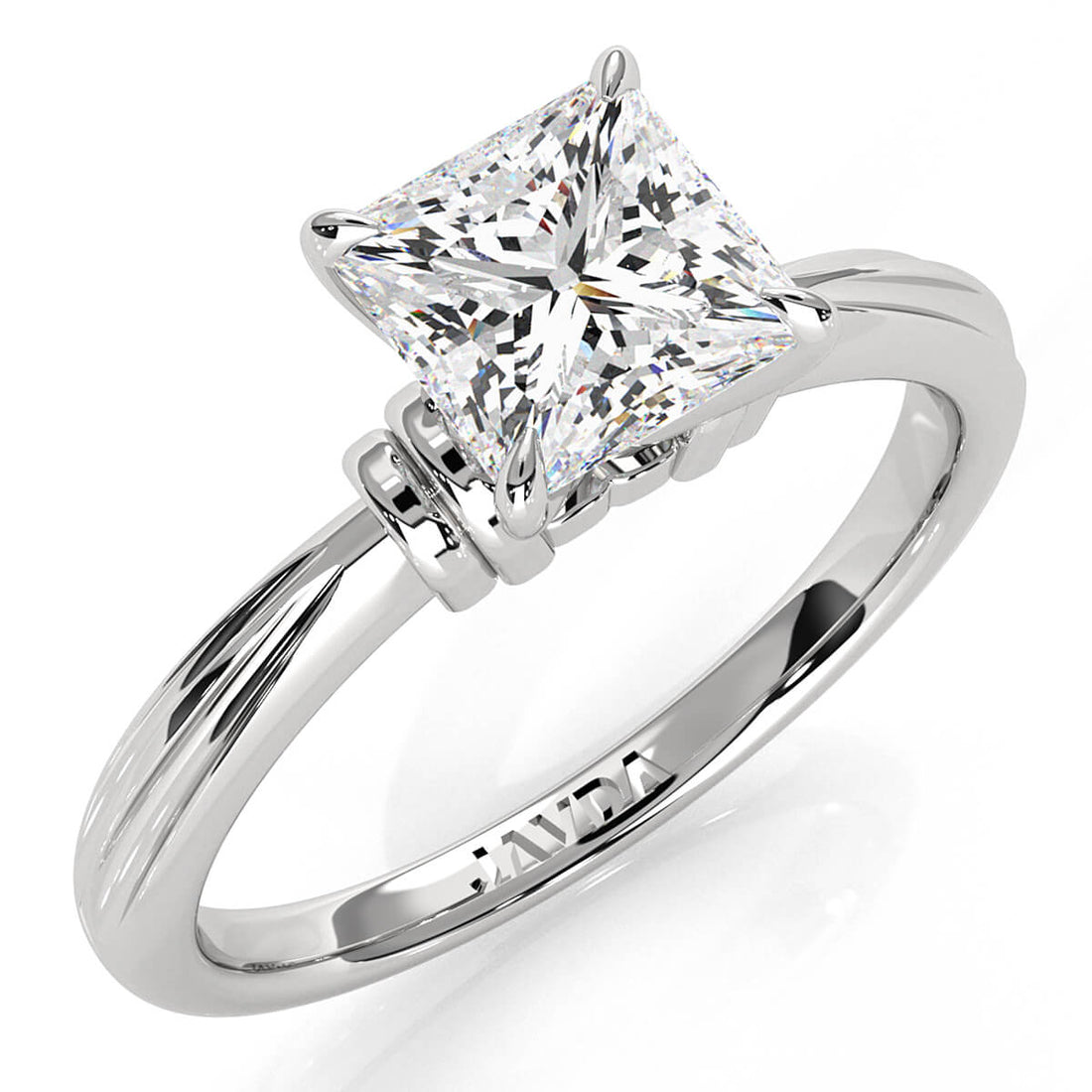 4.2g Ridged Solitaire Prong Set Lab Grown Diamond Engagement Ring IGI Certified 2.6mm 1.00 Ctw.