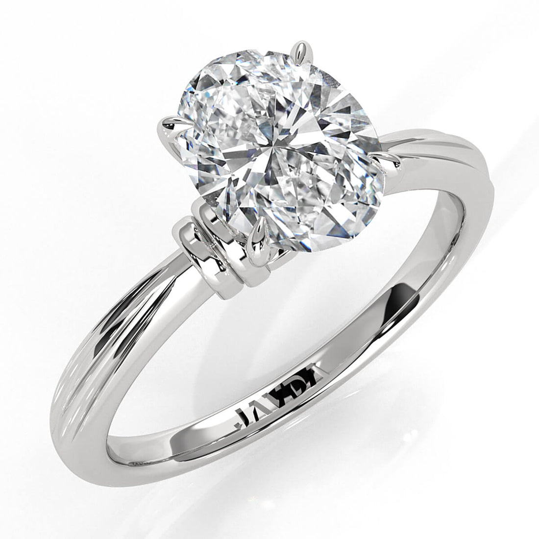 4.2g Ridged Solitaire Prong Set Lab Grown Diamond Engagement Ring IGI Certified 2.6mm 1.00 Ctw.