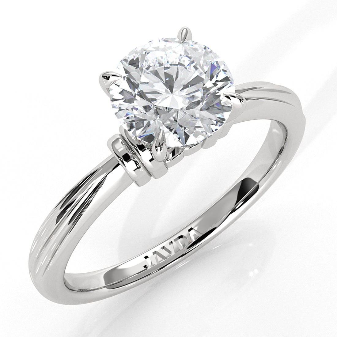 4.2g Ridged Solitaire Prong Set Lab Grown Diamond Engagement Ring IGI Certified 2.6mm 1.00 Ctw.