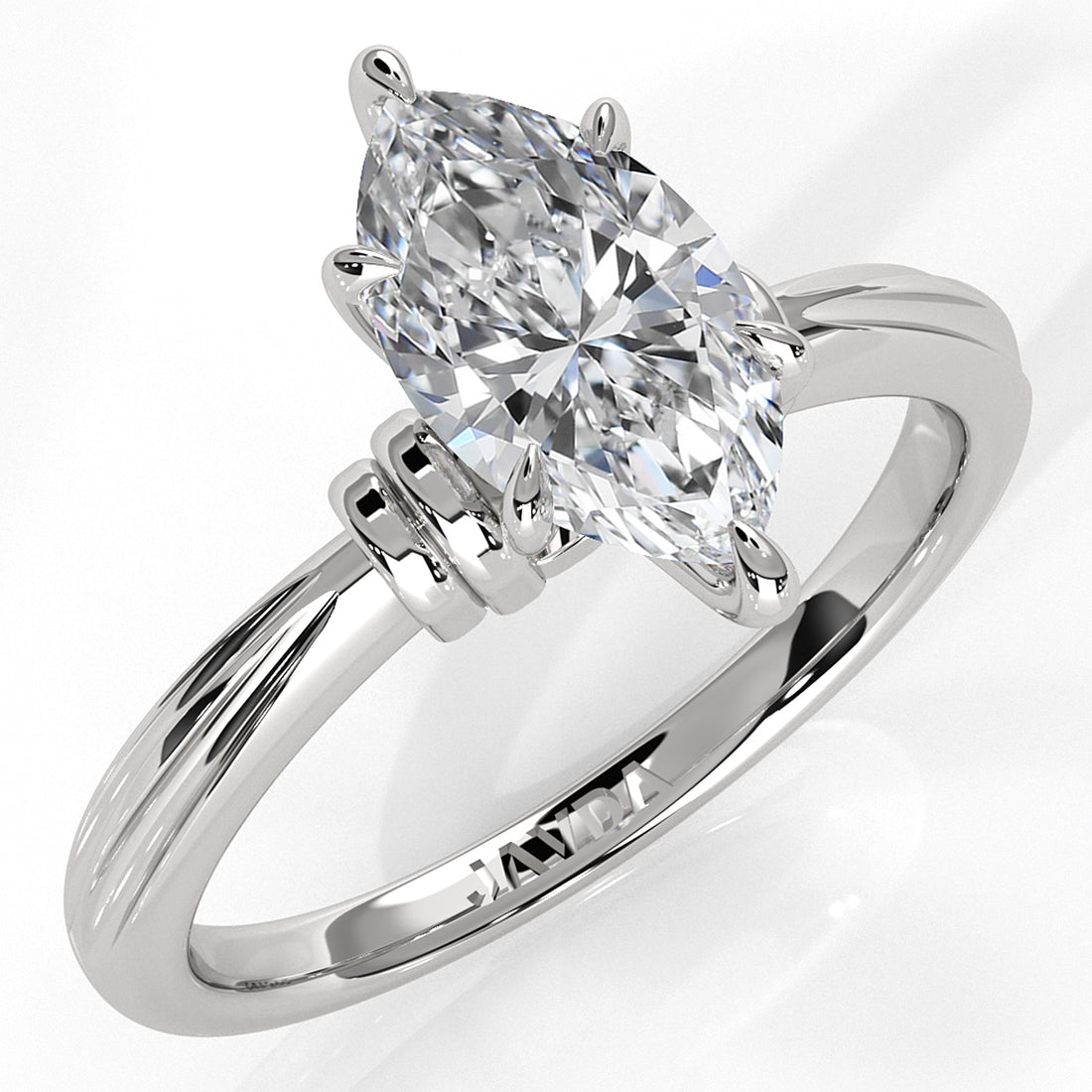 4.2g Ridged Solitaire Prong Set Lab Grown Diamond Engagement Ring IGI Certified 2.6mm 1.00 Ctw.