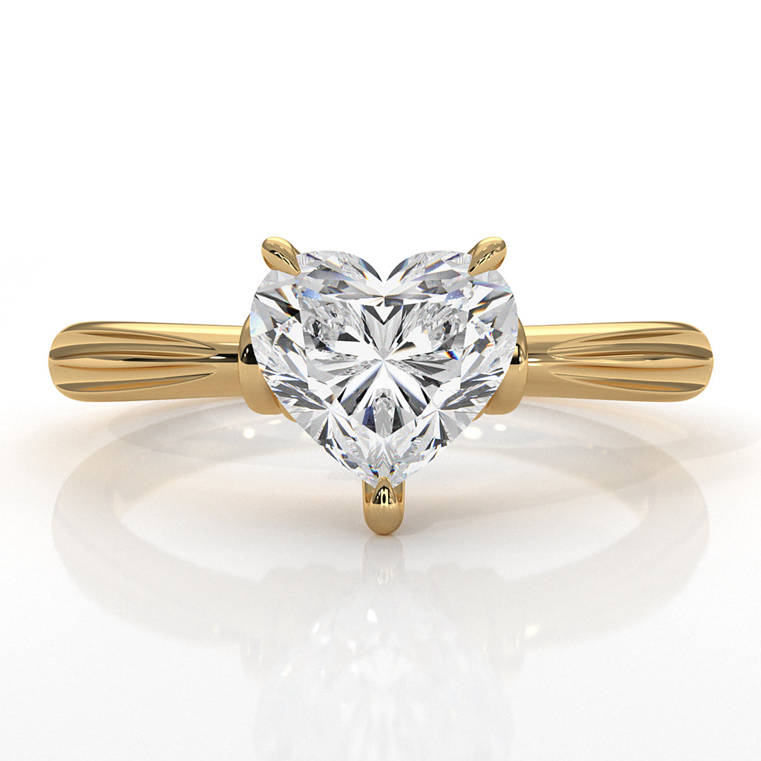 4.2g Ridged Solitaire Prong Set Lab Grown Diamond Engagement Ring IGI Certified 2.6mm 1.00 Ctw.