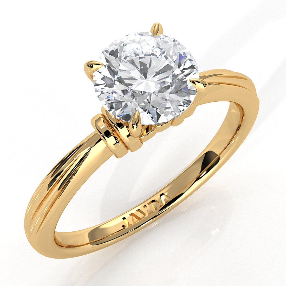 4.2g Ridged Solitaire Prong Set Lab Grown Diamond Engagement Ring IGI Certified 2.6mm 1.00 Ctw.