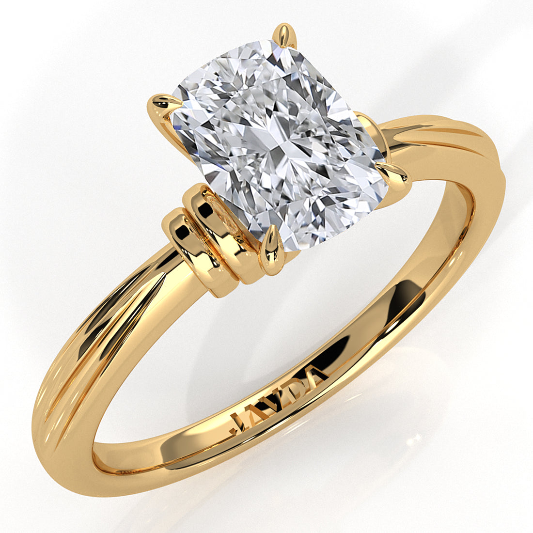 4.2g Ridged Solitaire Prong Set Lab Grown Diamond Engagement Ring IGI Certified 2.6mm 1.00 Ctw.