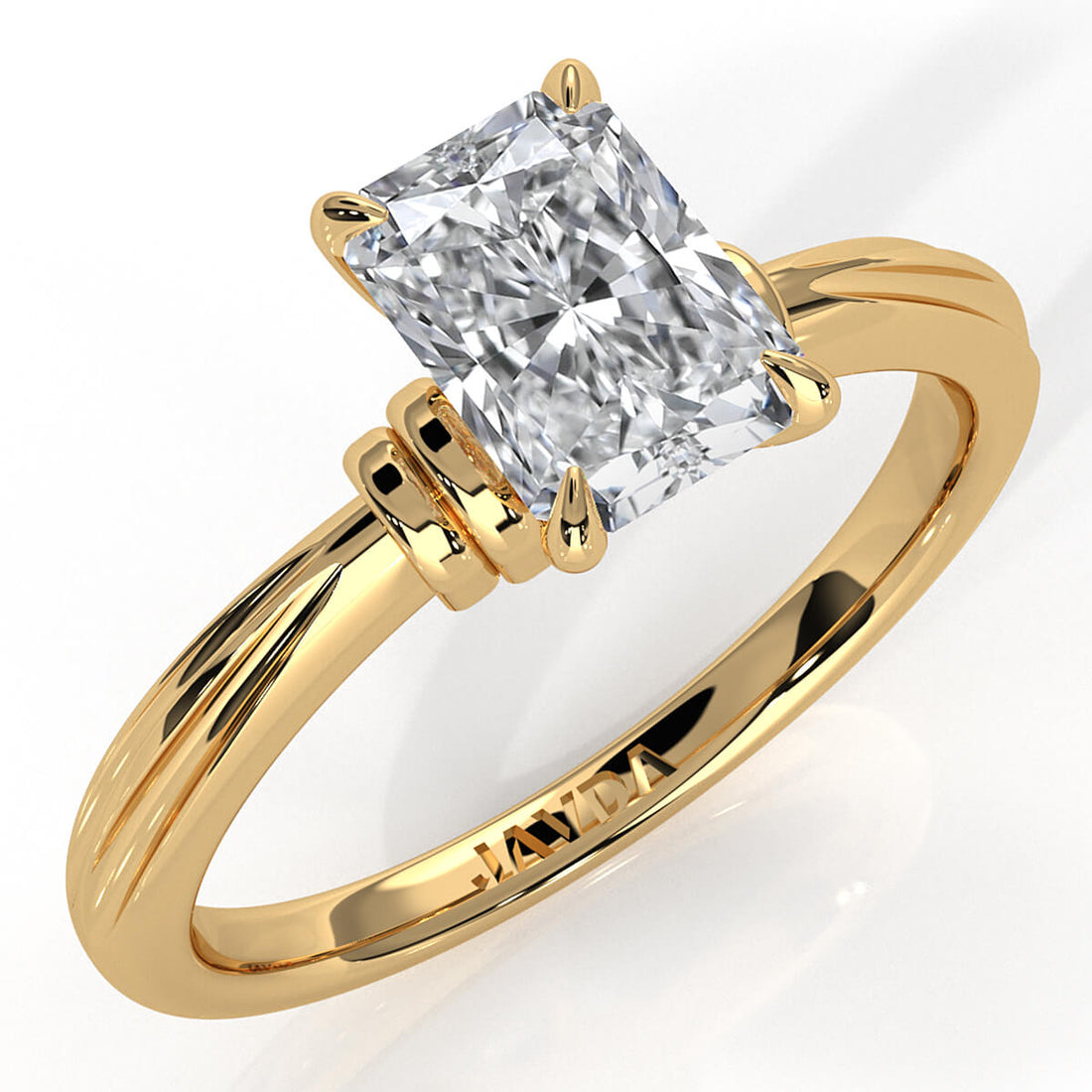 4.2g Ridged Solitaire Prong Set Lab Grown Diamond Engagement Ring IGI Certified 2.6mm 1.00 Ctw.