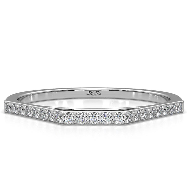 Slim Minimalist Stackable Geo Round Lab Diamond Fashionable Ring 0.14ctw.