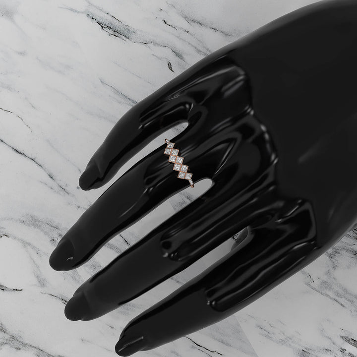 Cluster Double Row Prong Set Women's Lab Diamond Fashionable Ring 0.22ctw.