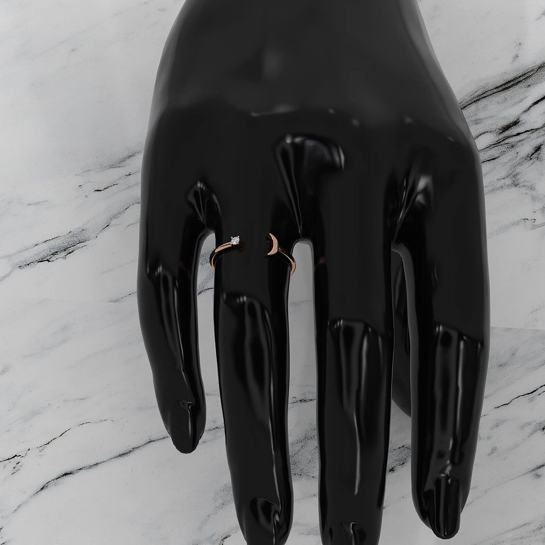 Stackable Petite Prong Set Round Lab Diamond Fashion Ring 0.03ctw.