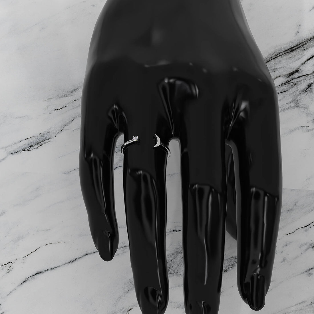 Stackable Petite Prong Set Round Lab Diamond Fashion Ring 0.03ctw.