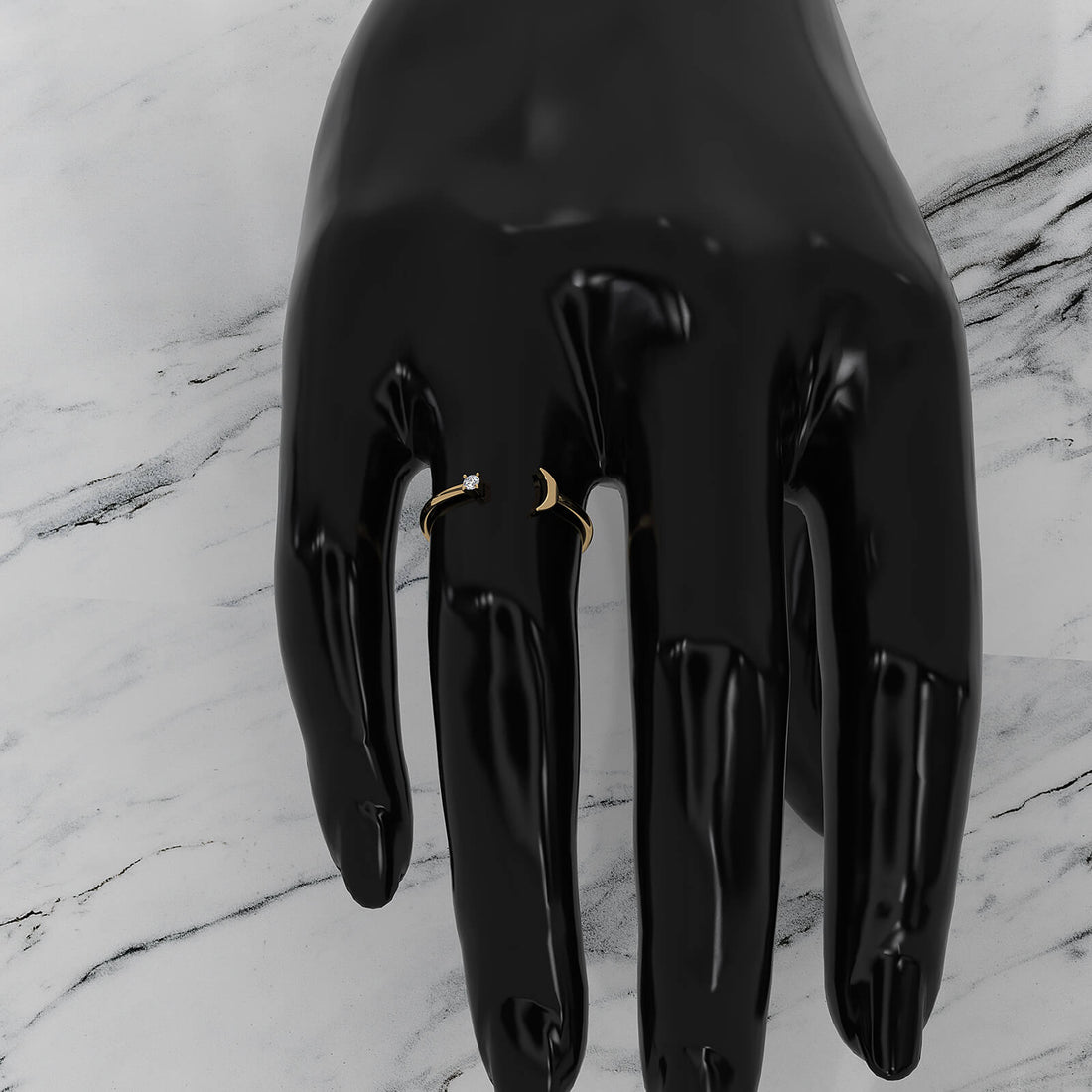 Stackable Petite Prong Set Round Lab Diamond Fashion Ring 0.03ctw.