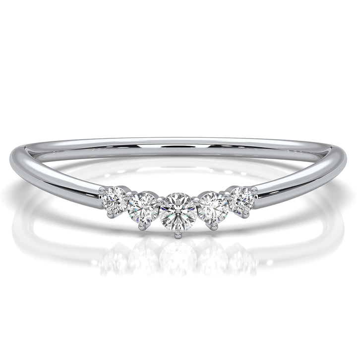 Sleek & Slim 5 Stone Round Shape Lab Diamond Fashion Ring 0.06ctw.