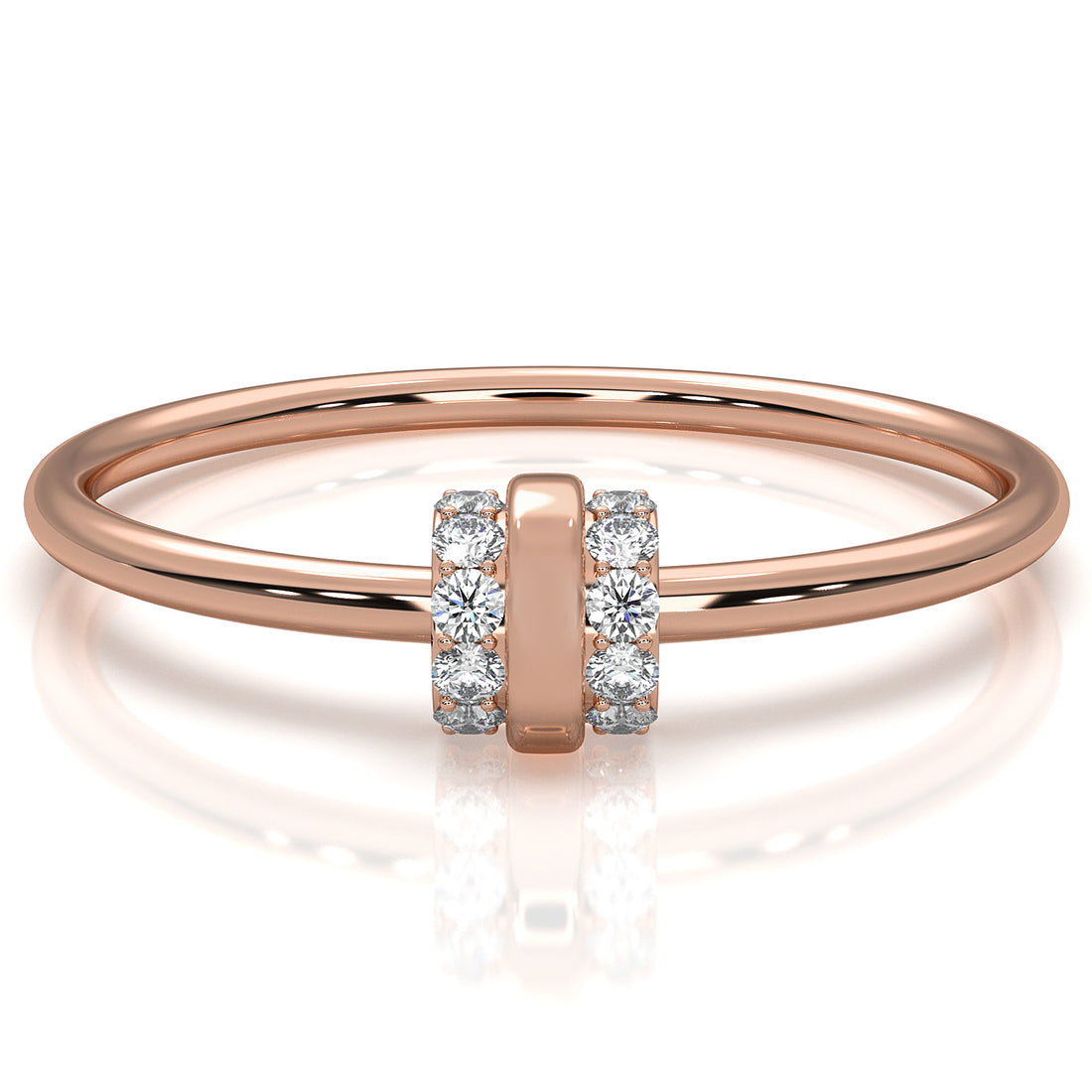 Delicate Stackable Round Lab Diamond Prong Set Fashion Ring 0.07ctw.