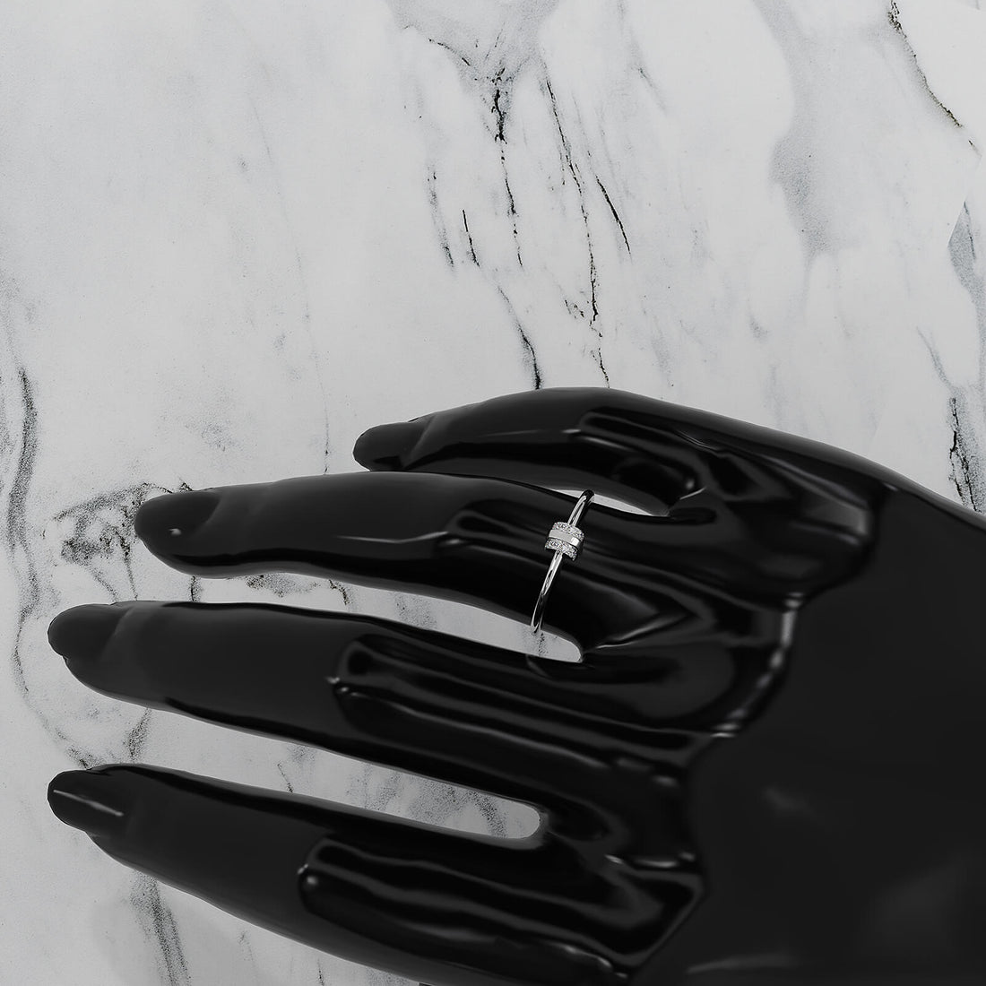 Delicate Stackable Round Lab Diamond Prong Set Fashion Ring 0.07ctw.