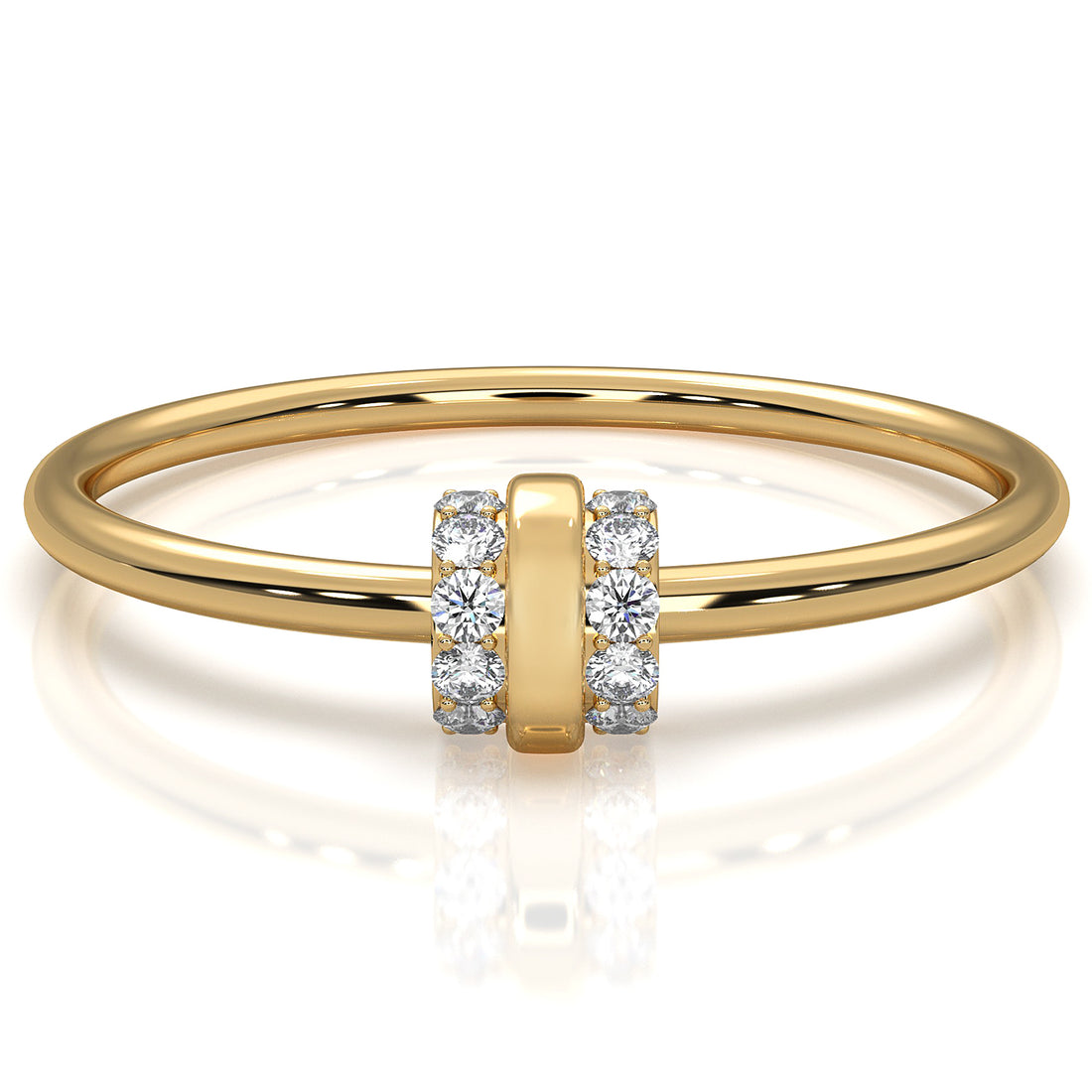 Delicate Stackable Round Lab Diamond Prong Set Fashion Ring 0.07ctw.