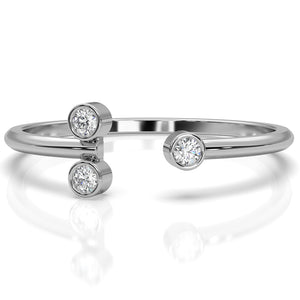 Alternating Open Cuff Round Lab Diamond Bezel Set Anniversary Ring 0.05ctw. Alternating Open Cuff Round Lab Diamond Bezel Set Anniversary Ring 0.05ctw.