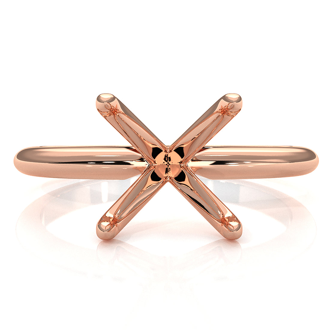 3g Claw Prong Set Solitaire Semi Mount Engagement Ring 2.2mm