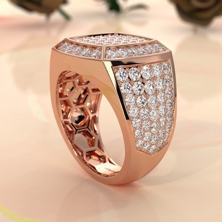 Modern Edge 14K White Gold Men's Square Lab Diamond Ring 3.11ctw