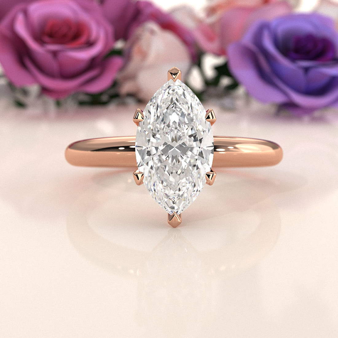 4g Lab Grown Round Diamond Engagement Solitaire 6 Prong Ring Setting IGI Certified 1.00 Ctw.