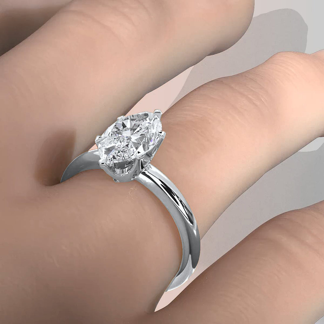 4g Lab Grown Round Diamond Engagement Solitaire 6 Prong Ring Setting IGI Certified 1.00 Ctw.