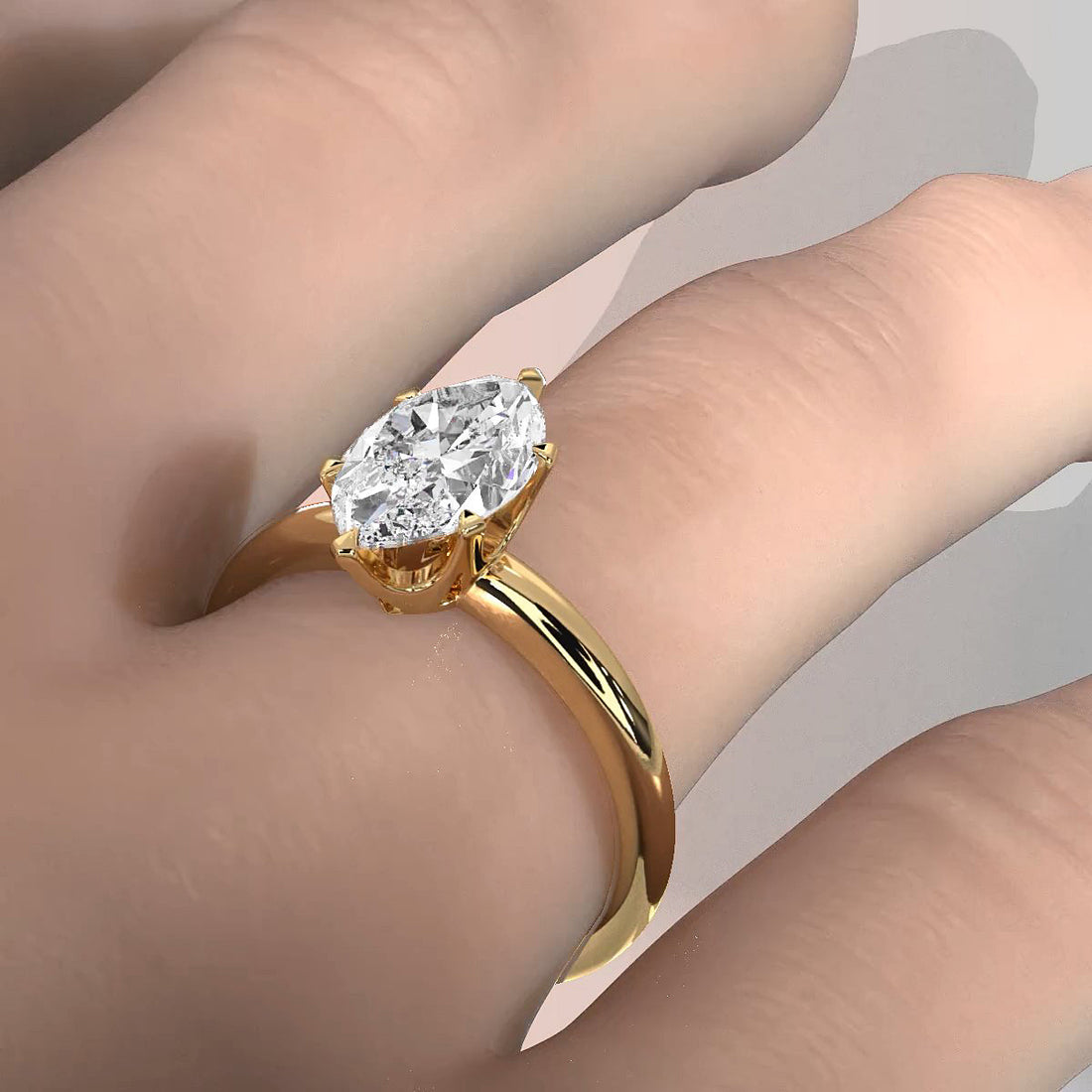 4g Lab Grown Round Diamond Engagement Solitaire 6 Prong Ring Setting IGI Certified 1.00 Ctw.