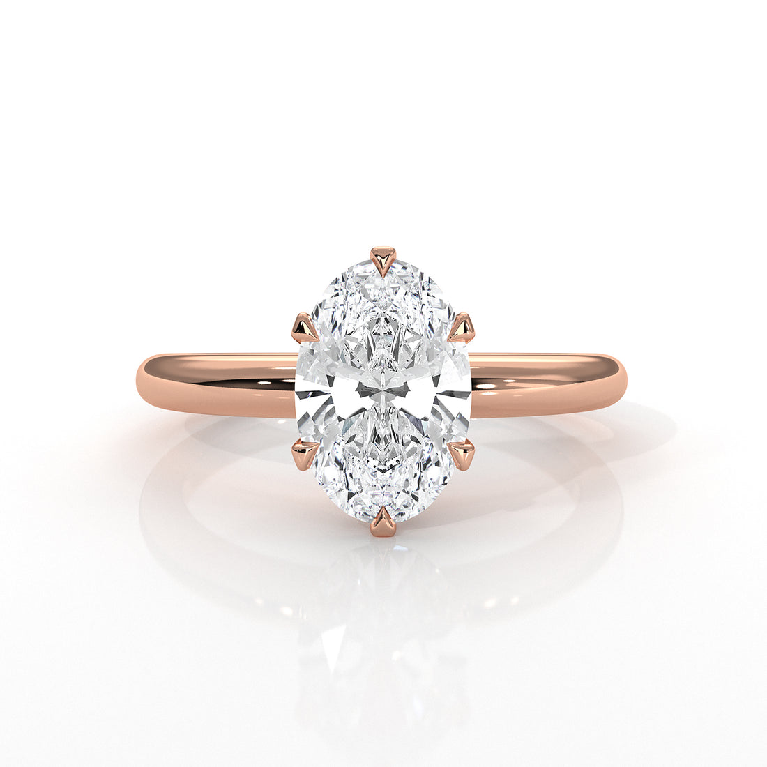 4g Lab Grown Round Diamond Engagement Solitaire 6 Prong Ring Setting IGI Certified 1.00 Ctw.