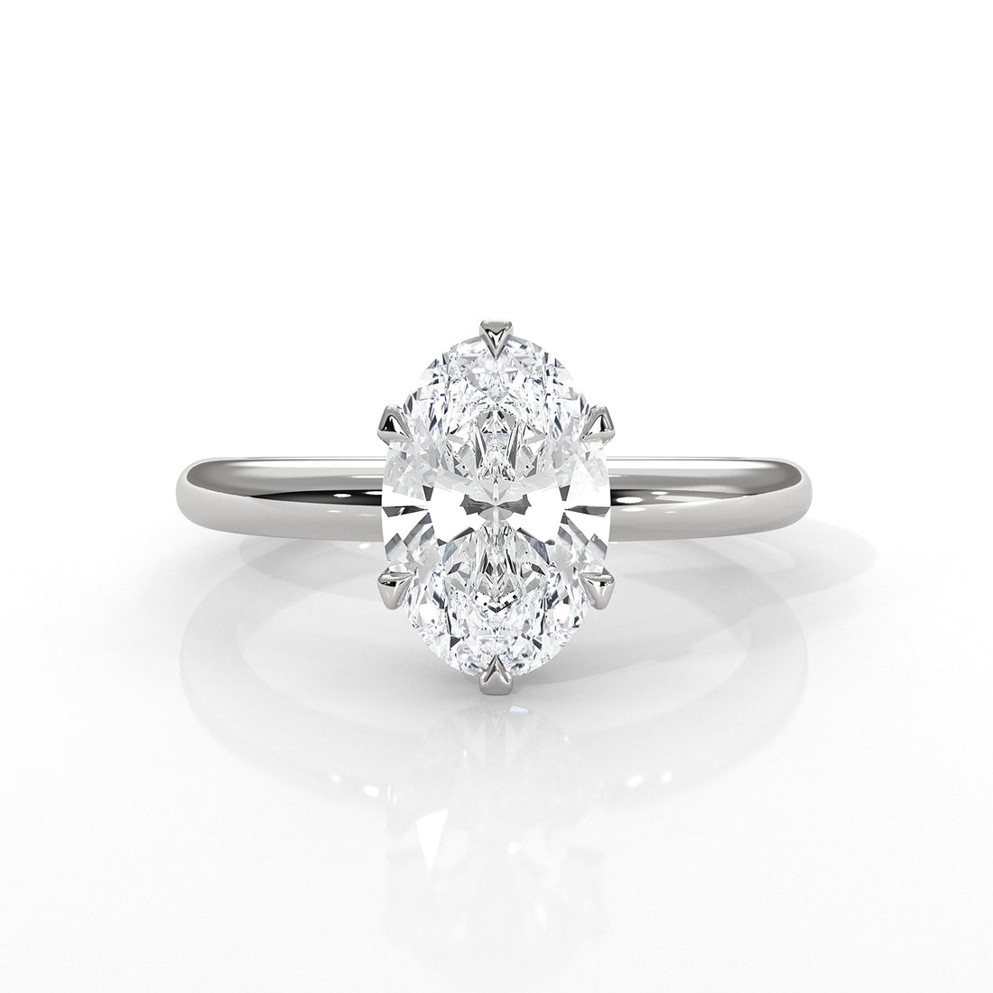 4g Lab Grown Round Diamond Engagement Solitaire 6 Prong Ring Setting IGI Certified 1.00 Ctw.