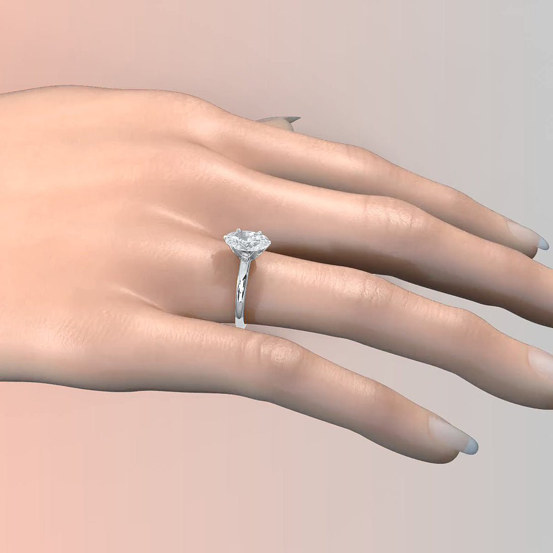 4g Lab Grown Round Diamond Engagement Solitaire 6 Prong Ring Setting IGI Certified 1.00 Ctw.