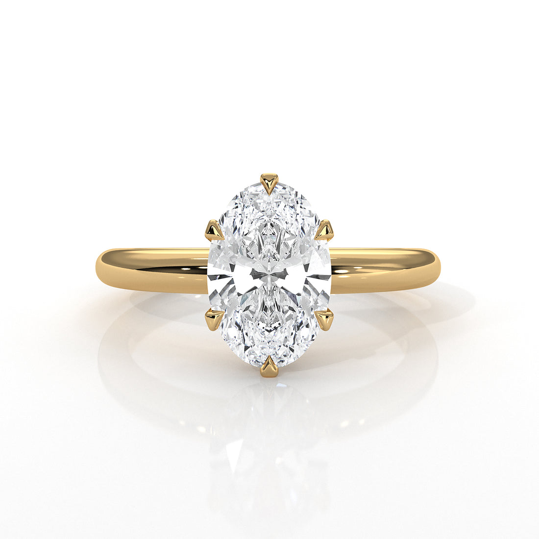 4g Lab Grown Round Diamond Engagement Solitaire 6 Prong Ring Setting IGI Certified 1.00 Ctw.