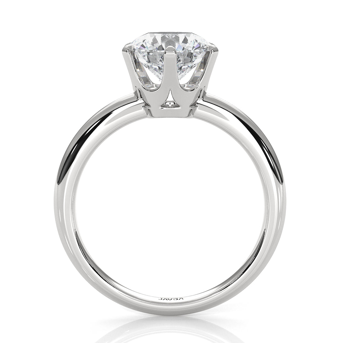 4g Lab Grown Round Diamond Engagement Solitaire 6 Prong Ring Setting IGI Certified 1.00 Ctw.