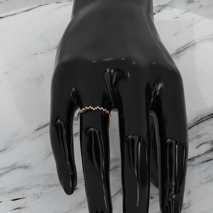 Stackable Round Lab Diamond Prong Setting Fashion Ring 0.11ctw.